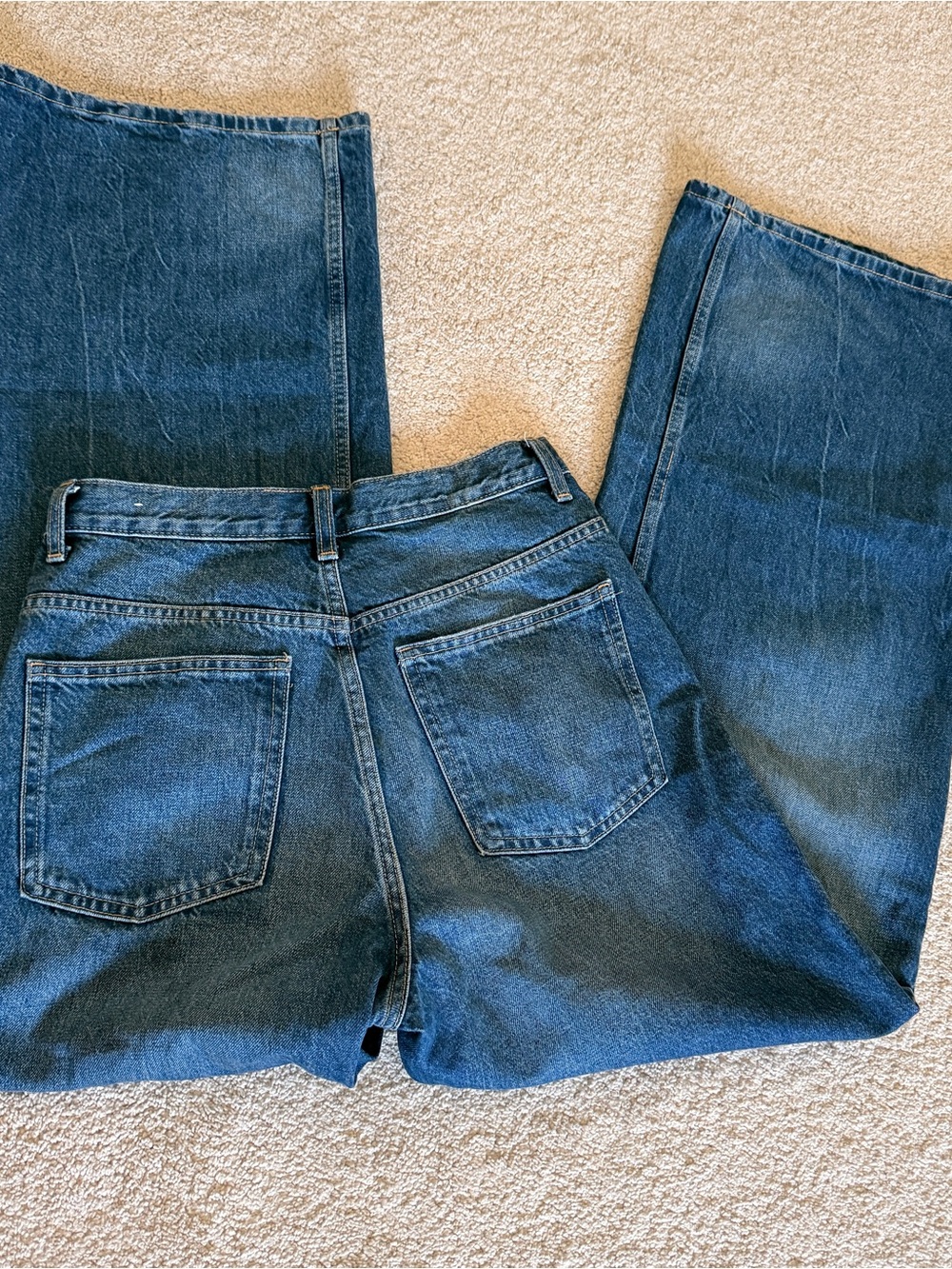 Zara High-Rise Wide Leg Jeans - Asymmetrical Waist Jeans - Picture 5 of 6